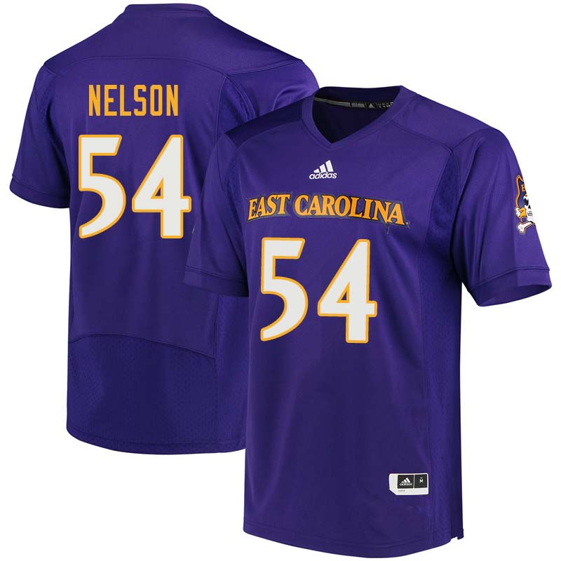 Men #54 Ja-Quane Nelson East Carolina Pirates College Football Jerseys Sale-Purple
